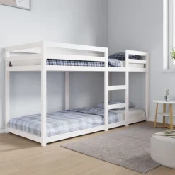 Hot vidaXL Våningssäng 80x200 cm massiv furu Vit