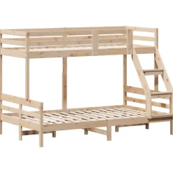 Online vidaXL Våningssäng 80x200/120x200 cm massiv furu Naturfärg