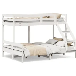 Discount vidaXL Våningssäng 80x200/140x200 cm massiv furu Vit