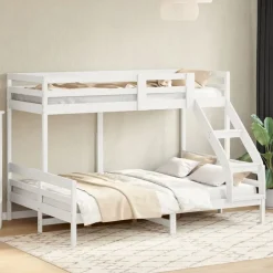 Discount vidaXL Våningssäng 80x200/140x200 cm massiv furu Vit