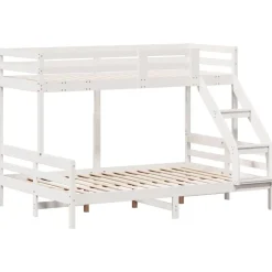 Discount vidaXL Våningssäng 80x200/140x200 cm massiv furu Vit
