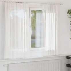 Clearance vidaXL Voile gardiner med stångfickor 2 st Vit
