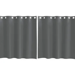 vidaXL Voile gardiner med genomföringar 2 st mörkgrå 140x140 cm