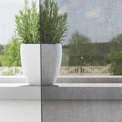 vidaXL Voile gardiner med genomföringar 2 st mörkgrå 140x140 cm