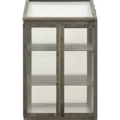 vidaXL Växthus 60x45x100 cm granträ Grå