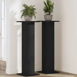 vidaXL Växtställ 2 pcs Svart Ek 30 x 30 x 95 cm Konstruerat trä