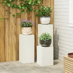 Clearance vidaXL Växtställ 3 pcs Stål Vit
