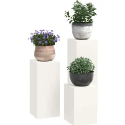 Clearance vidaXL Växtställ 3 pcs Stål Vit