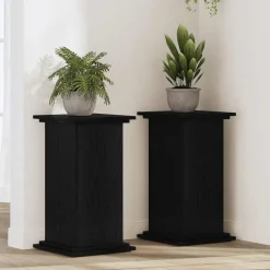 vidaXL Växtställ Svart Ek 33 x 33 x 60 cm Konstruerat trä