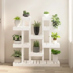 Discount vidaXL Växtställ 104,5x25x109,5 cm massiv furu Vit