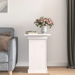 vidaXL Växtställ vit 40x40x60 cm massiv furu