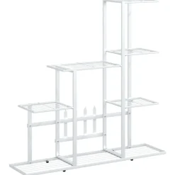 vidaXL Växtställ 94,5x25x88 cm vit metall