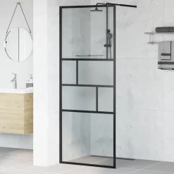 Sale vidaXL Walk-in Duschvägg 80 x 195 x 0.5 cm Glas och Aluminium Svart