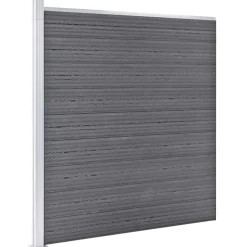 vidaXL WPC-staketpanel 9 fyrkantig + 1 vinklad 1657x186 cm Grå