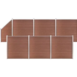 Sale vidaXL WPC-staketpanel 6 fyrkantig + 1 vinklad 1138x186 cm Brun