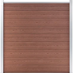 Outlet vidaXL WPC-staketpanel 10 fyrkantig + 1 vinklad 1830x186 cm Brun