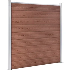 Outlet vidaXL WPC-staketpanel 10 fyrkantig + 1 vinklad 1830x186 cm Brun
