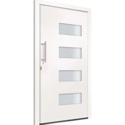 vidaXL Ytterdörr aluminium och PVC vit 100x200 cm