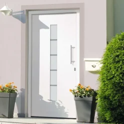Discount vidaXL Ytterdörr aluminium och PVC 100x200 cm Vit