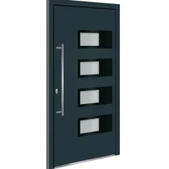 vidaXL Ytterdörr antracit 100x200 cm aluminium och PVC