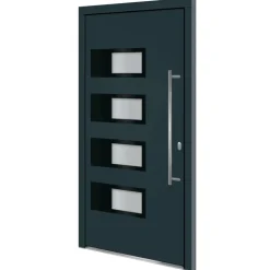 vidaXL Ytterdörr antracit 100x200 cm aluminium och PVC