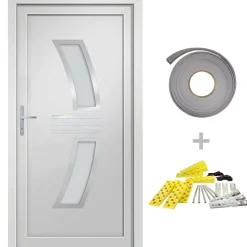 vidaXL Ytterdörr vit 88x200 cm PVC
